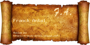 Franck Antal névjegykártya